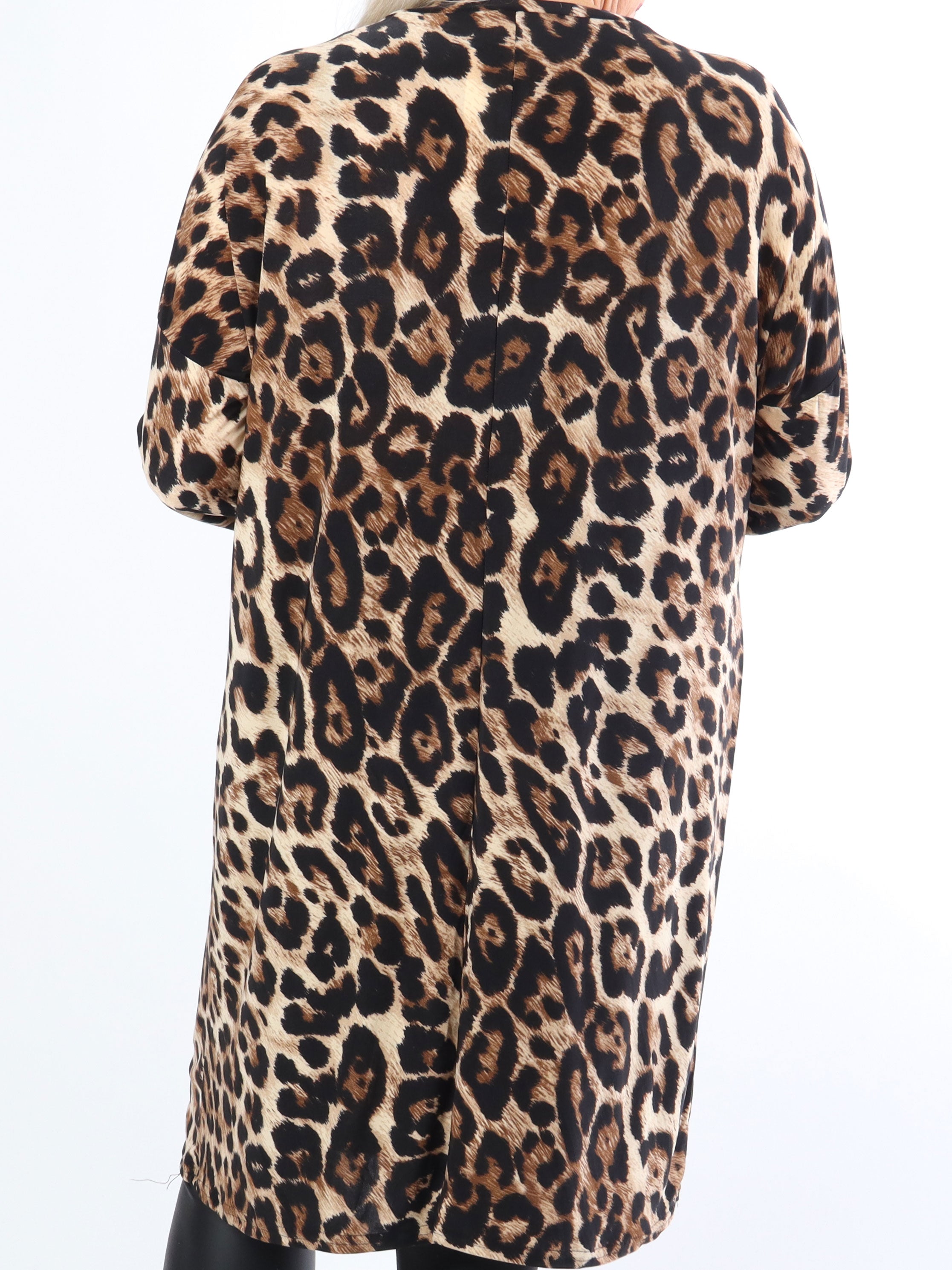 Lorenza - Tunikaklänning i leopardmönster i stora storlekar